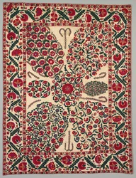 Suzani avec motifs floraux, 1800-1850