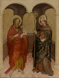 Panneau avec saint Jean-Baptiste et un saint évêque