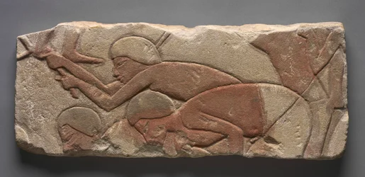 Talatat : Hommes binant la terre, vers 1353-1347 av. J.-C.