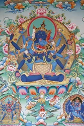 Tantrisme : Déesse tantrique tibétaine. Monastère de Kopan, Katmandou, Népal