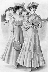 Robes de tennis, tenues de filles pour août, 1906