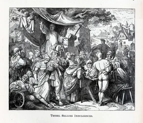 Tetzel vendant des indulgences, 1882