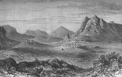 Thaba Bosigo, la forteresse des Basutos, c1880