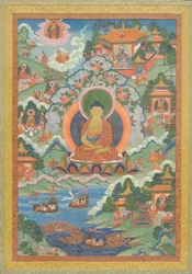 Thanka avec Bouddha, 19ème siècle