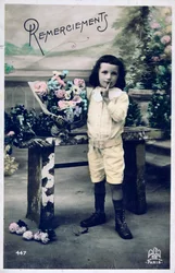 Merci, carte postale française vintage, c1900