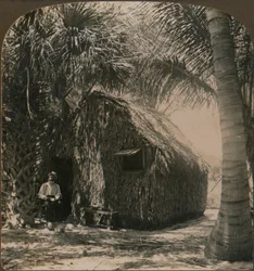Chaumière dans le Cocoanut Grove, Floride, États-Unis