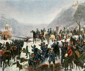 La 1ère Armée Silésienne traversant le Rhin près de Kaub, 1er janvier 1814, 1936