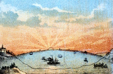 Le télégraphe atlantique, vers 1878