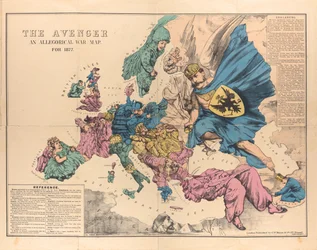 Le Vengeur : une carte allégorique de guerre pour 1877, 1876-1877