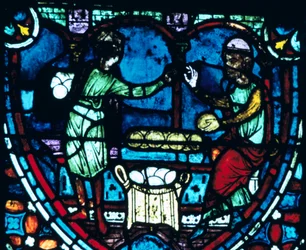 Les Boulangers, vitrail, Cathédrale de Chartres, France, 1194-1260