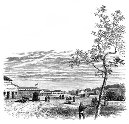 Les casernes de Meerut, Inde, vers 1850, 1888