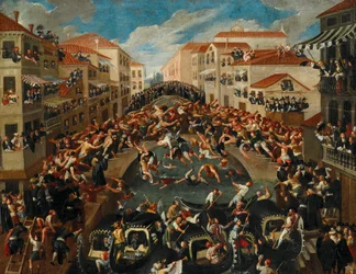 La Battaglia dei Pugni sur le pont de San Barnaba, Venise