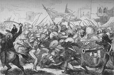 La bataille de Goojerat, vers 1880