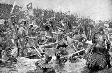 La Bataille de Towton, 29 mars 1461, vers 1920