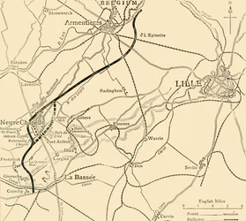 Le champ de bataille de Neuve-Chapelle, Première Guerre mondiale, 1915, vers 1920