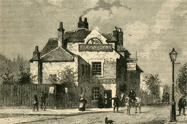 Le Lion Noir, Church Street, Chelsea, en 1820, v. 1876