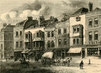 Le Borough, High Street, en 1825, vers 1878