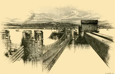 Les Ponts, depuis le Château de Conway, 1898