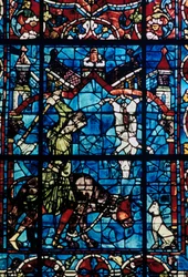 Les Bouchers, vitrail, Cathédrale de Chartres, France, 1194-1260