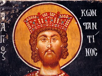 La fresque byzantine du 15e siècle (détail) : L