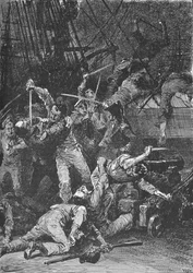 Les sabres chiliens balayèrent le pont, 1902