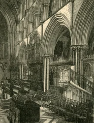 Le chœur de la cathédrale de Worcester, 1898