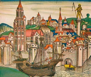 La ville de Trévise avec une caraque, 1493