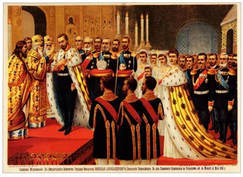La cérémonie du couronnement de Nicolas II. L