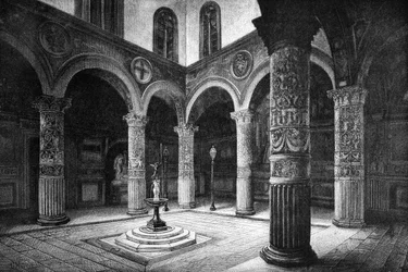 La cour du Palazzo Vecchio, Florence, Italie, 1882