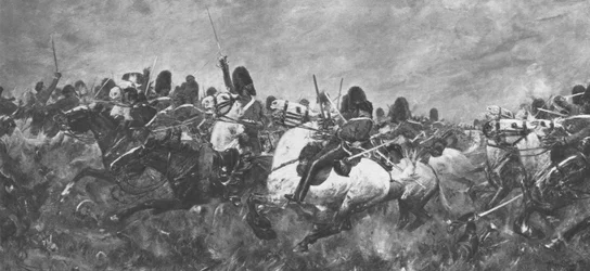 La guerre de Crimée, 1854-56 : le regroupement des Scots Greys à Balaklava, 1901