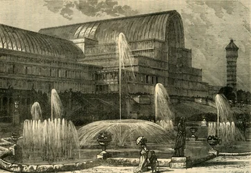 Le Crystal Palace, vu du sud, vers 1878