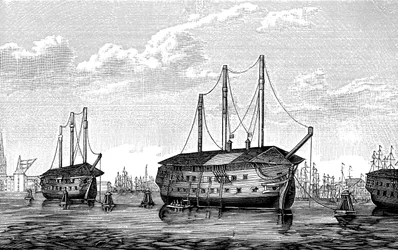 Les navires-prisons danois Dronning Maria et Waldemar à Copenhague, 1848-1849