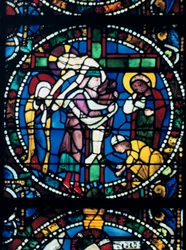 La Descente de Croix, vitrail, Cathédrale de Chartres, France, 1194-1260