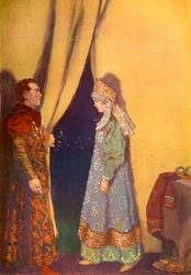 Le Doge souleva galamment la tenture à la porte, 1917
