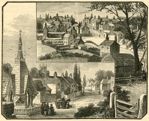 La Fontaine à boire. Rue à Broseley, 1898