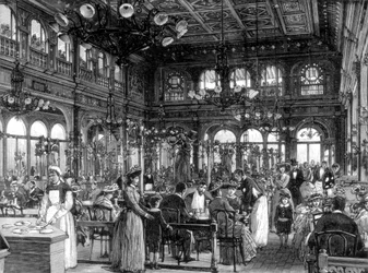 Le restaurant Duval sur le quai de Billy, Paris, 1889