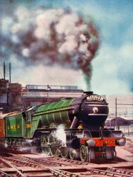 Le Flying Scotsman quittant la gare de Kings Cross, tiré par le No. 2563, 1935-36
