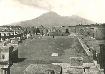 Le Forum de Pompéi et le Vésuve, Italie, 1895
