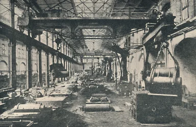 La fonderie aux ateliers de Swindon, vers 1917
