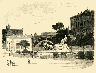 La fontaine de Cybèle, Madrid, 1890