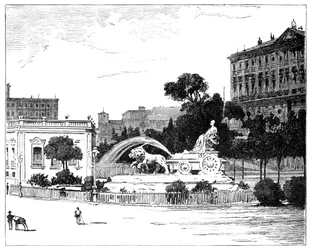 La fontaine de Cybèle, Madrid, 1900