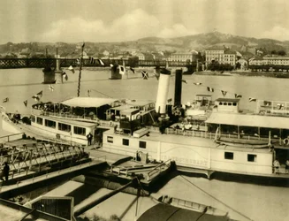 Le vapeur Franz Schubert sur le Danube, Linz, Haute-Autriche, vers 1935