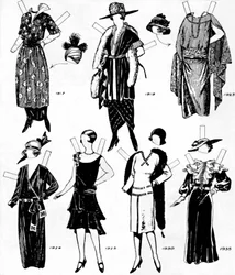 La galerie des costumes historiques : Robes portées au cours du vingtième siècle, vers 1934