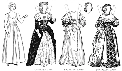 Galerie du Costume Historique : Quelques Robes de Cavaliers et Têtes Rondes, vers 1934