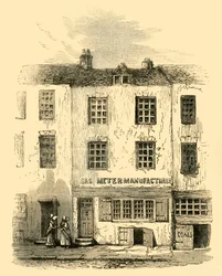 La maison du fantôme dans Cock Lane, vers 1872.