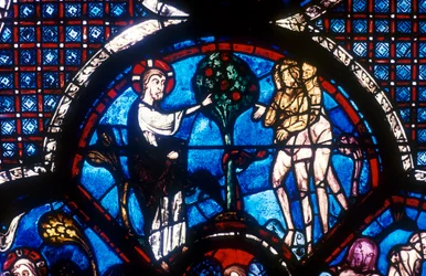 La fenêtre du Bon Samaritain, Cathédrale de Chartres, France, 13e siècle