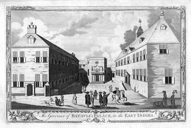 Le palais du gouverneur de Batavia, aux Indes orientales, vers 1750