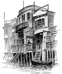Le pub The Grapes, Limehouse, Londres, 1887