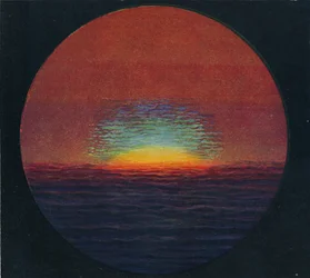 Le Rayon vert au coucher du soleil, couleur prismatique la plus rare réfractée par l