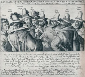 Les conspirateurs de la Conspiration des Poudres et leur serviteur Bates, 1605, 1901